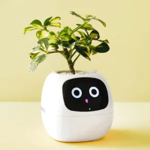 Smart Plant Pot – AI Expressions, Moisture & Light Sensors, Indoor Decor